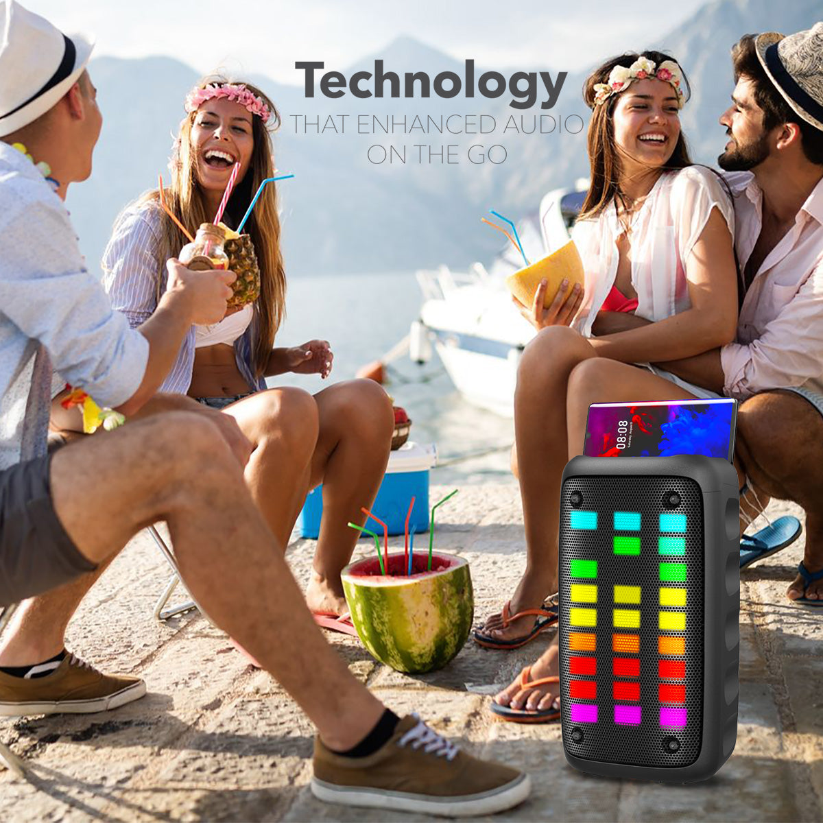 RCA Disco 203 RGB Wireless Party Speaker with Dual 3" Woofers & LED Lights - Top Tech Audio