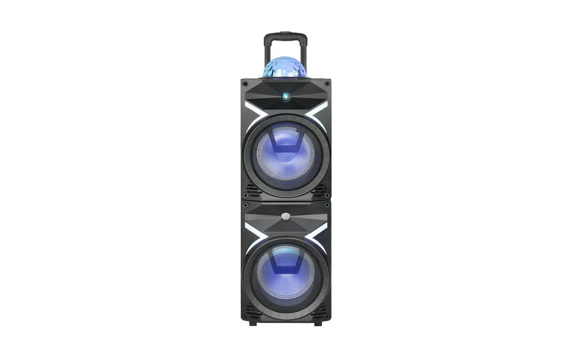 Fully Amplified Portable 2x8†Speaker with LED Lights - Top Tech Audio