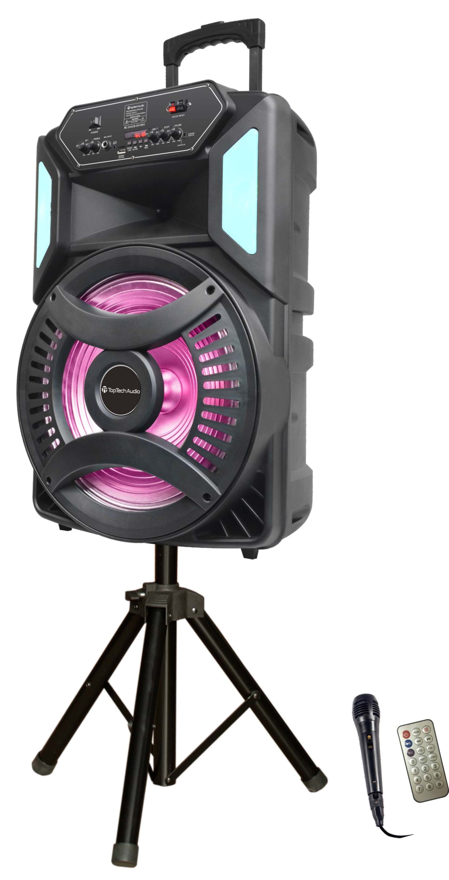 Fully Amplified Portable 15†Speaker with LED Lights - Top Tech Audio