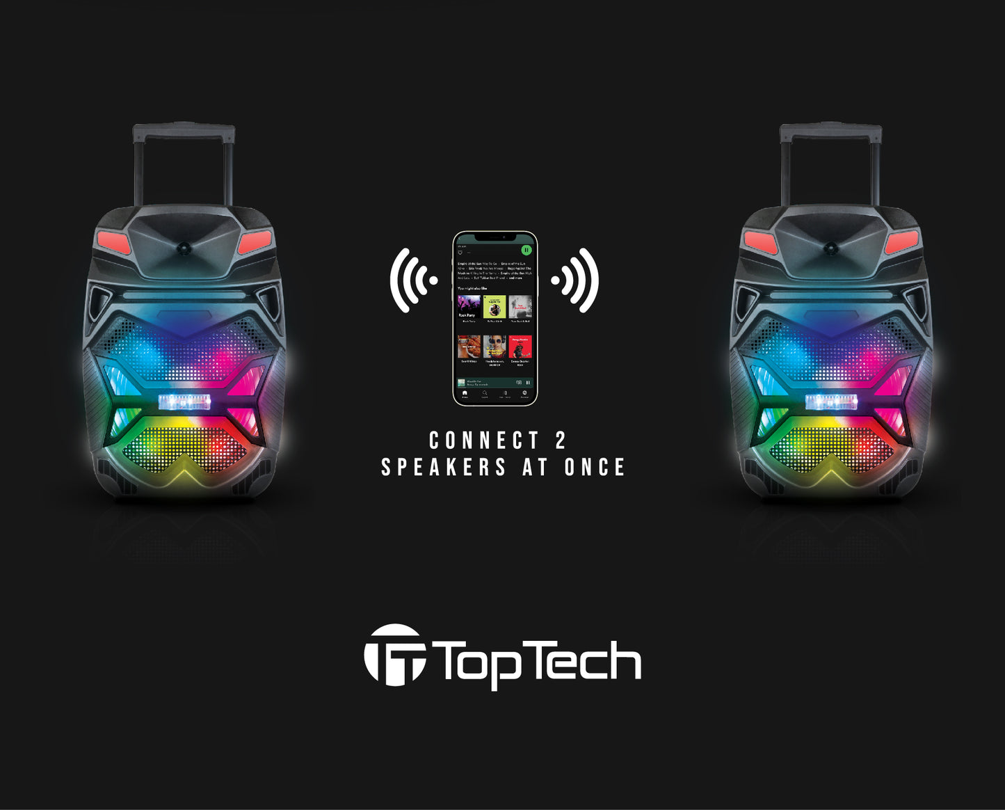 TOPTECH BLADE-15 15" Bluetooth Party Speaker with Disco Lights, Wireless Microphone - Top Tech Audio