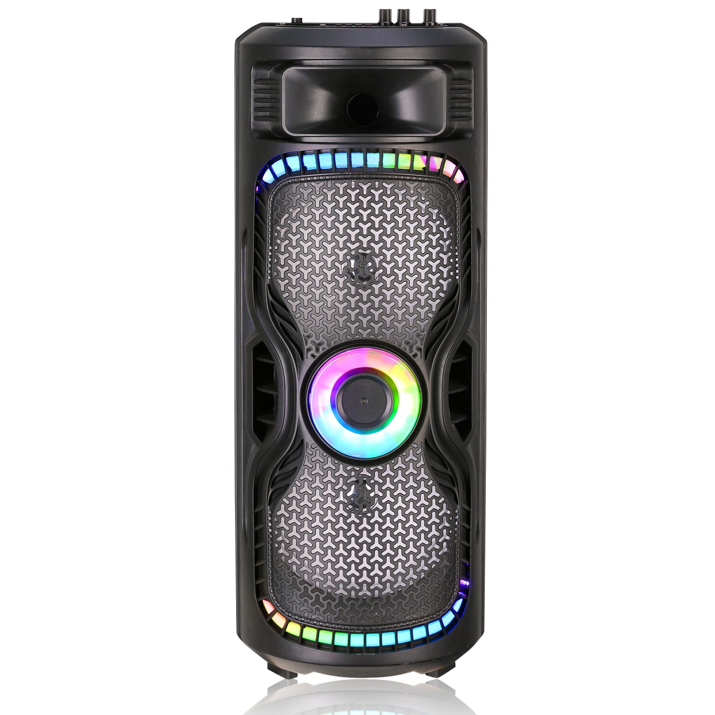 TOPTECH BRAZE-8 Dual 8" Bluetooth Party Speaker with Disco Lights & Rechargeable Battery - Top Tech Audio 