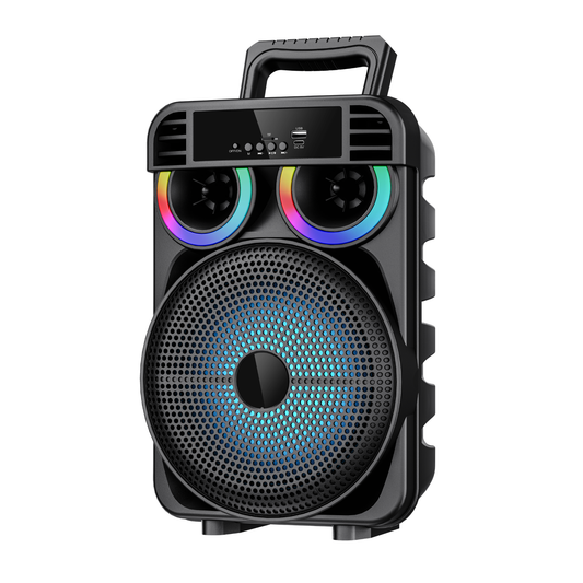 TOPTECH LEO-20 8-Inch Portable Bluetooth Party Speaker with Wireless Mic & Karaoke
