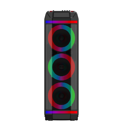 RCA FLAME-2108 Disco Flame Effect Bluetooth Party Speaker with Dual Woofers, 8H Playback Time, Bluetooth Version 5, Black