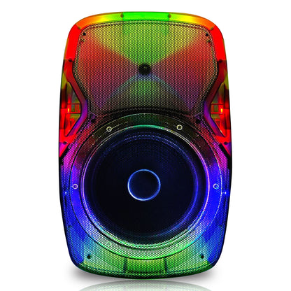 TOPTECH STAR-115 15'' Portable Bluetooth Speaker with Flame Lights & Powerful Sound - Top Tech Audio 