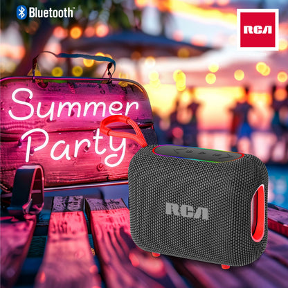 RCA BEAT-33 5W Portable Bluetooth Speaker with RGB Lights & Multiple Inputs