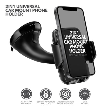 RCA 2-in-1 Universal Car Phone Holder for Dashboard & Windshield - Top Tech Audio 