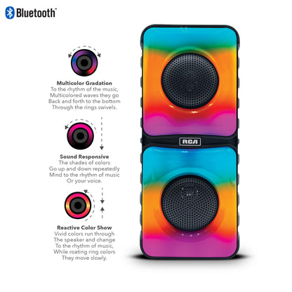 RCA Disco 204 Flame Effect Bluetooth Party Speaker with Dual 4" Woofers - Top Tech Audio 