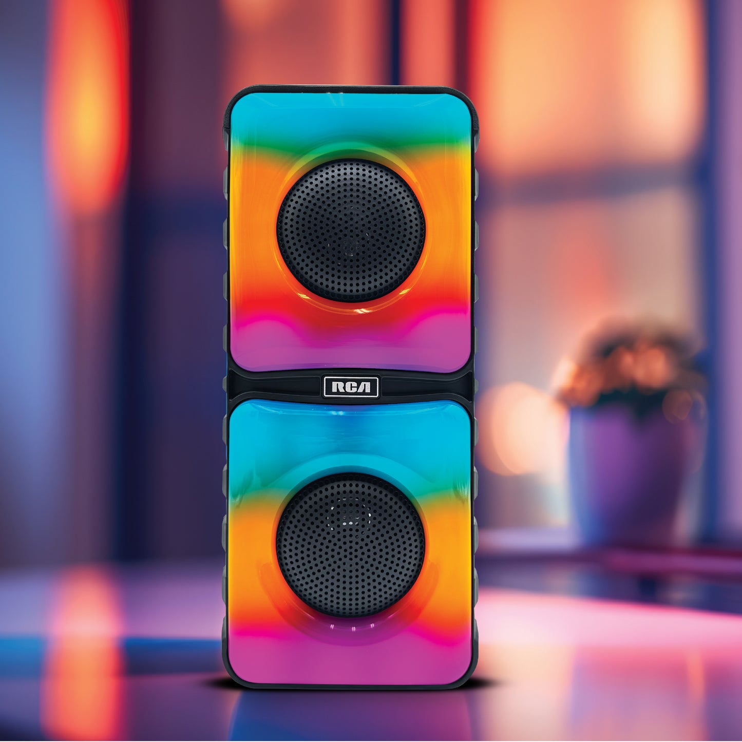 RCA Disco 204 Flame Effect Bluetooth Party Speaker with Dual 4" Woofers - Top Tech Audio 