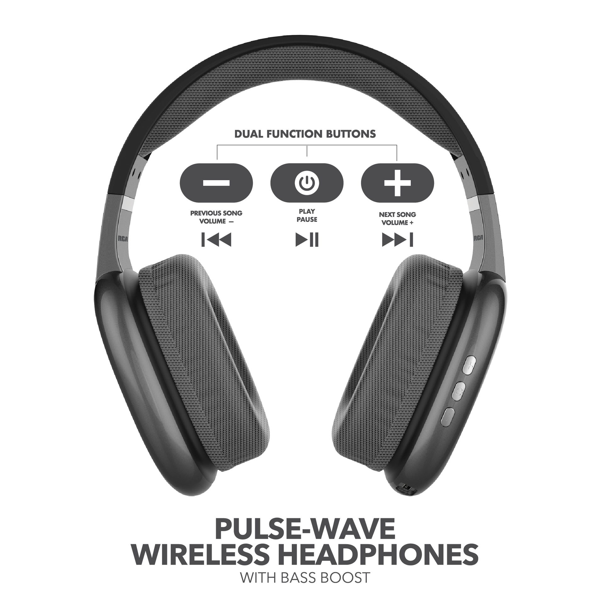 RCA Wave-56 Wireless Over-Ear Bluetooth Headphones, 20H Playtime, Hi-Res Audio - Top Tech Audio 