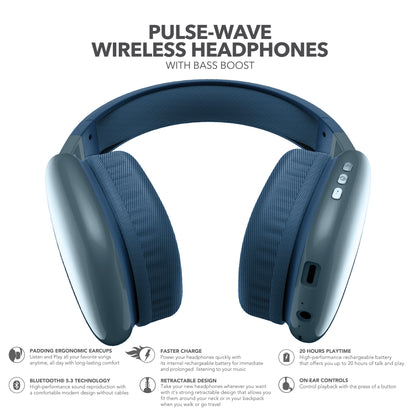RCA Wave-56 Wireless Over-Ear Bluetooth Headphones, 20H Playtime, Hi-Res Audio - Top Tech Audio 