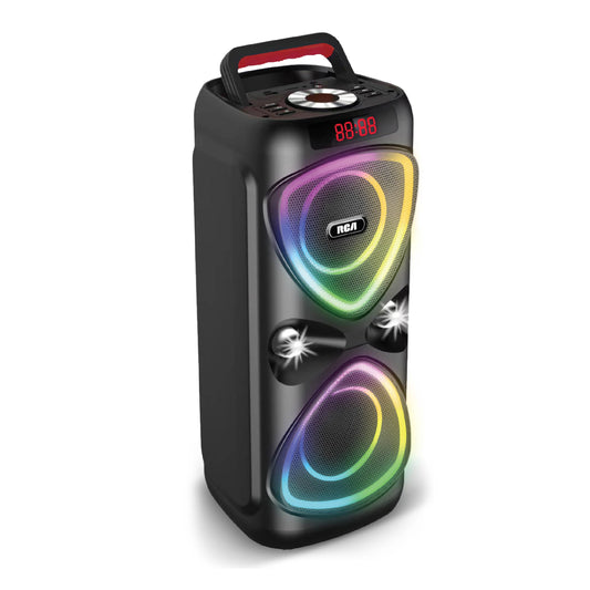 RCA FLAME-33 Portable Bluetooth Speaker Wireless Karaoke Speaker with RGB Light