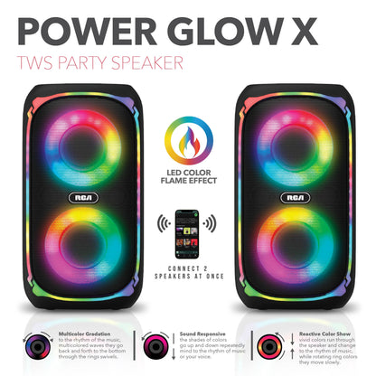 RCA BEAT-204 Portable Bluetooth Speaker Wireless Karaoke Speaker with LED Light