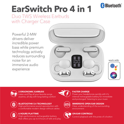 RCA TUNE-20 True Wireless Earbuds with Dual Pair Design