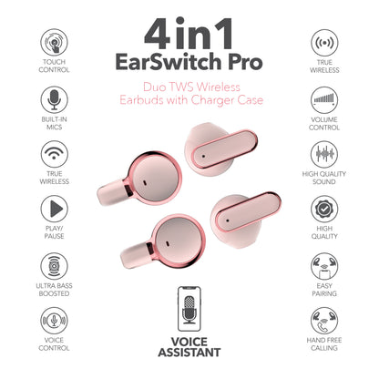 RCA TUNE-20 True Wireless Earbuds with Dual Pair Design