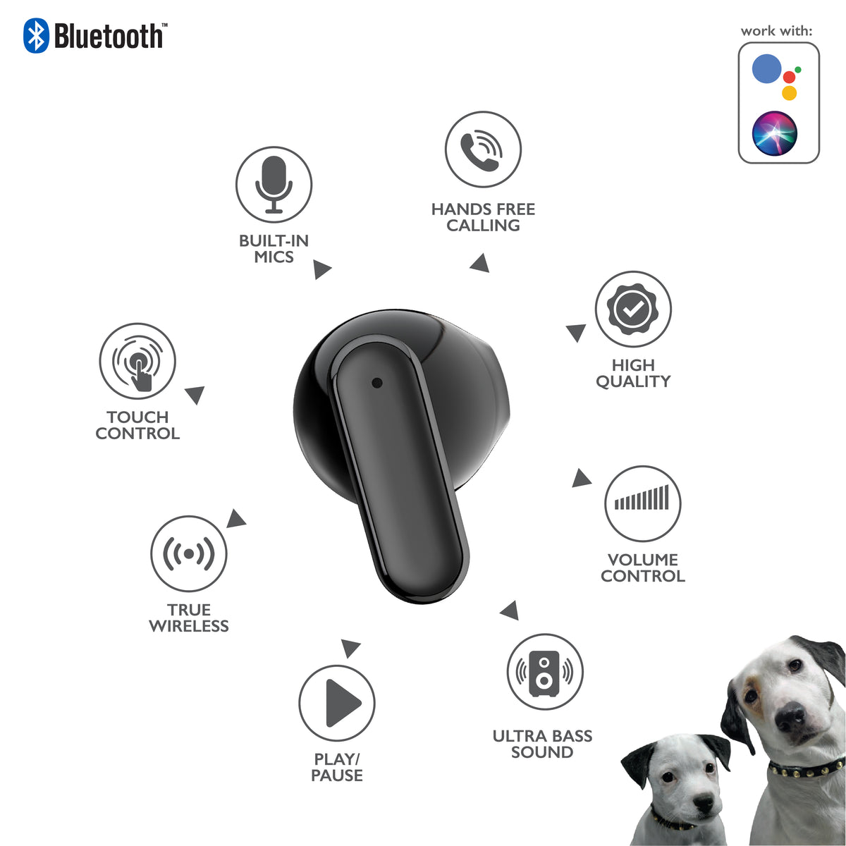 RCA TUNE-20 True Wireless Earbuds with Dual Pair Design