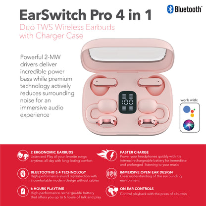 RCA TUNE-20 True Wireless Earbuds with Dual Pair Design