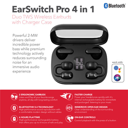 RCA TUNE-20 True Wireless Earbuds with Dual Pair Design