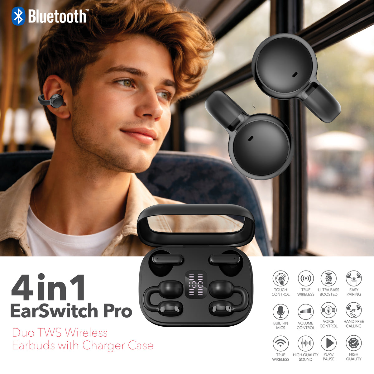 RCA TUNE-20 True Wireless Earbuds with Dual Pair Design