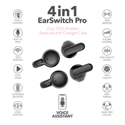 RCA TUNE-20 True Wireless Earbuds with Dual Pair Design