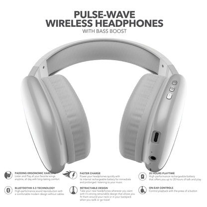 RCA Wave-56 Wireless Over-Ear Bluetooth Headphones, 20H Playtime, Hi-Res Audio - Top Tech Audio 