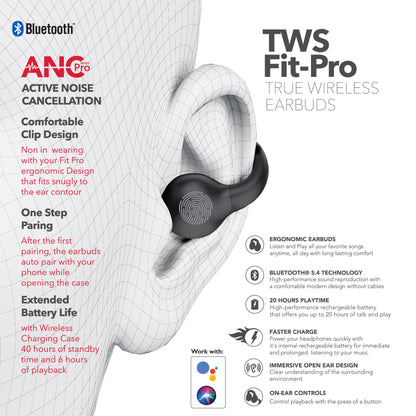 RCA Wave-66 True Wireless Earbuds, 20H Playtime, Hi-Res Audio, Big Bass - Top Tech Audio 