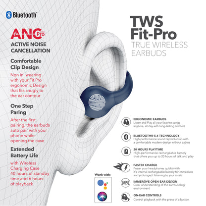 RCA Wave-66 True Wireless Earbuds, 20H Playtime, Hi-Res Audio, Big Bass - Top Tech Audio 