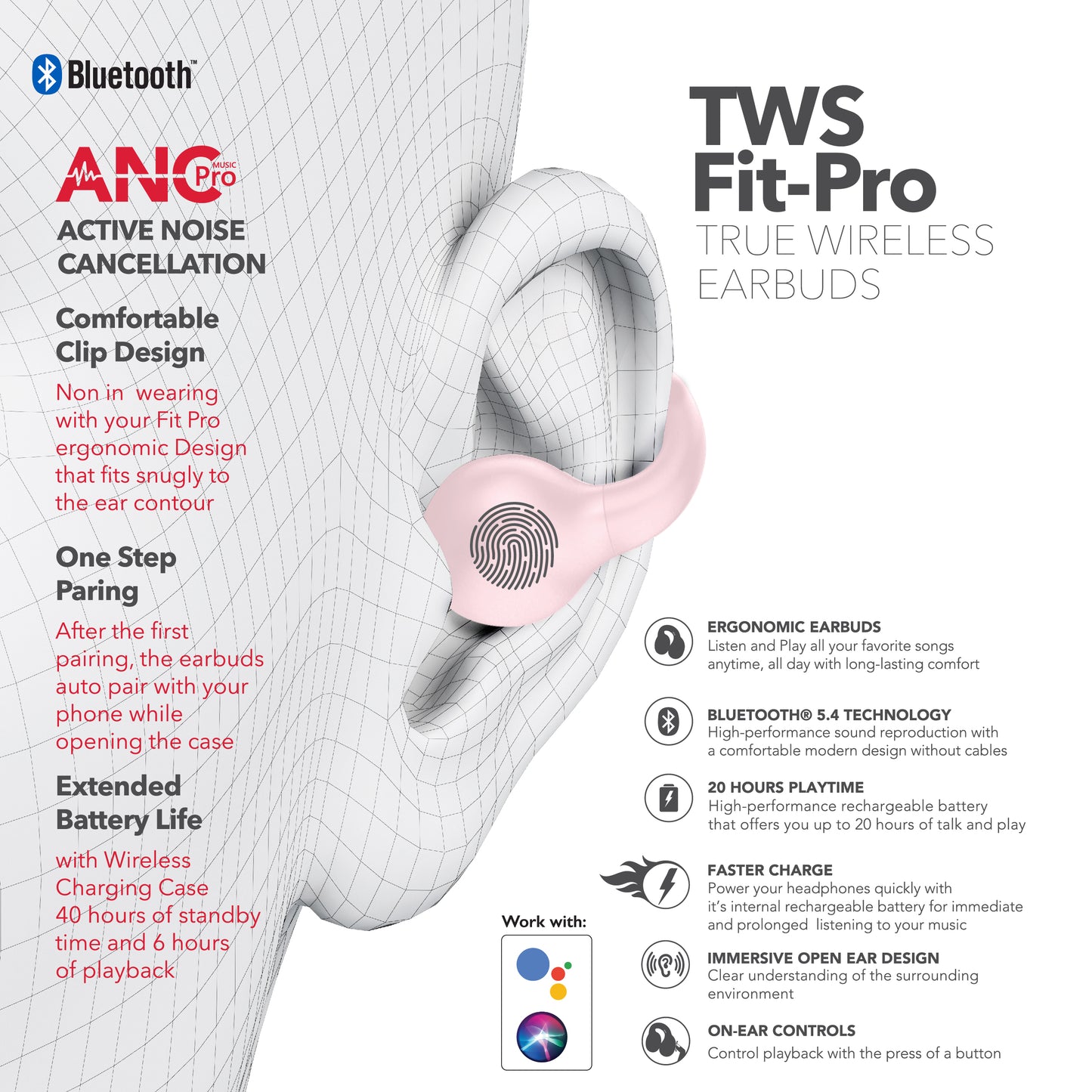 RCA Wave-66 True Wireless Earbuds, 20H Playtime, Hi-Res Audio, Big Bass - Top Tech Audio 