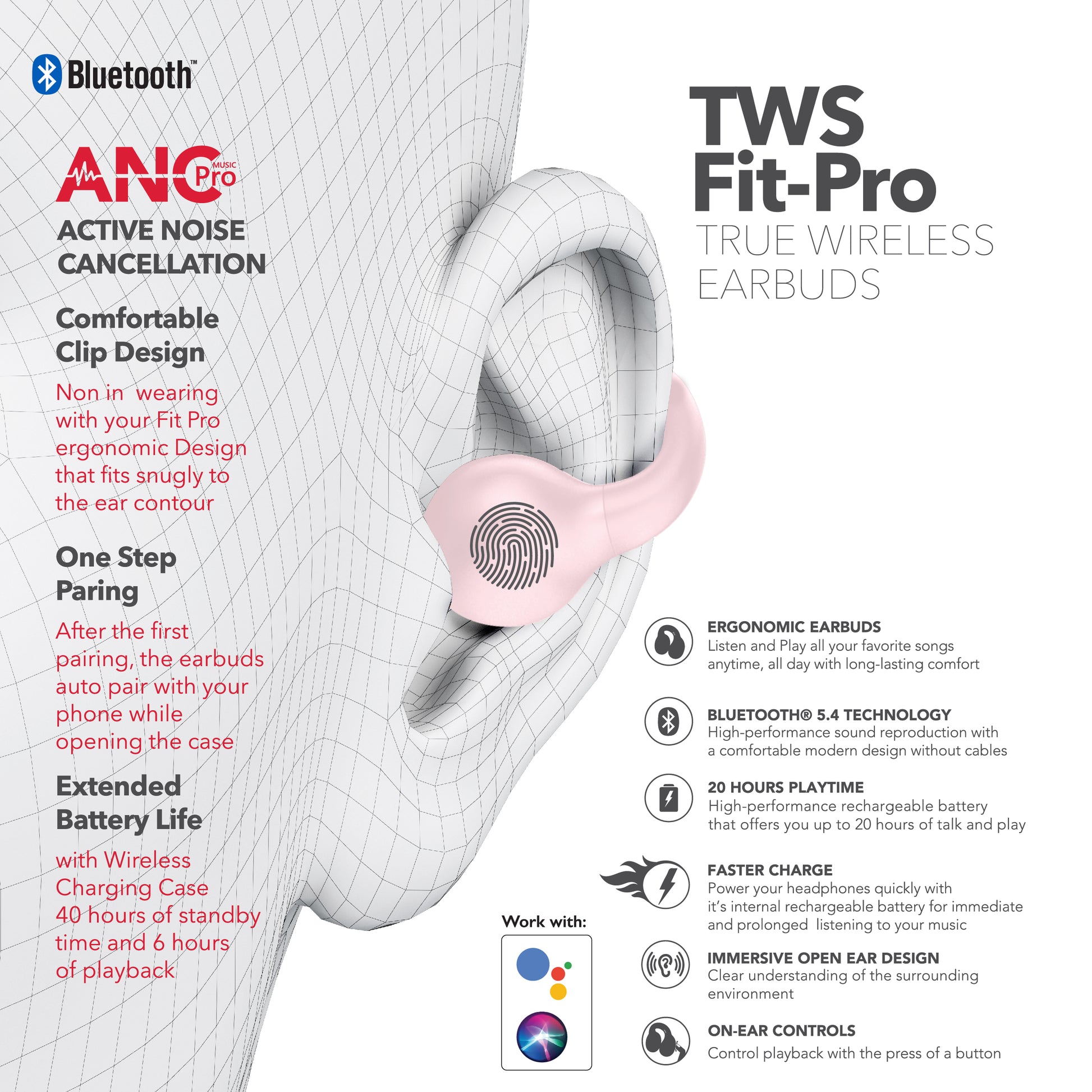 RCA Wave-66 True Wireless Earbuds, 20H Playtime, Hi-Res Audio, Big Bass - Top Tech Audio 