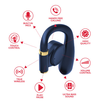 RCA Wave-68 True Wireless Earbuds, 20H Playtime, Hi-Res Audio, Big Bass - Top Tech Audio 