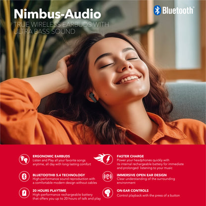 RCA Wave-78 True Wireless Earbuds, 20H Playtime, Hi-Res Audio, Big Bass - Top Tech Audio 