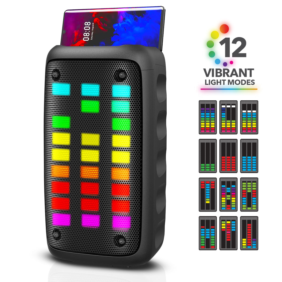 RCA Disco 203 RGB Wireless Party Speaker with Dual 3" Woofers & LED Lights - Top Tech Audio 