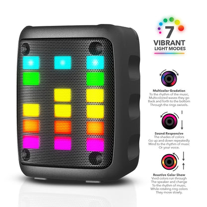 RCA Disco 103 RGB Wireless Mini Party Speaker with LED Show Lights and 3" Woofer - Top Tech Audio 