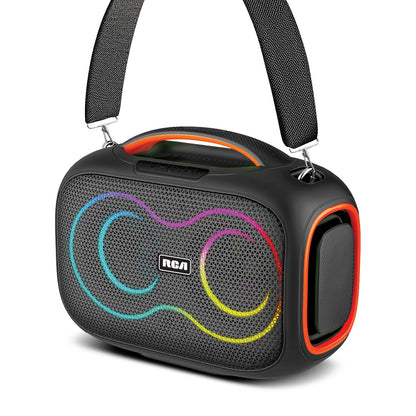 RCA FLAME-206 Portable Bluetooth Speaker Wireless Karaoke Speaker with Mic & RGB Light
