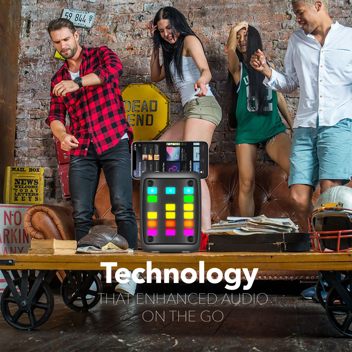 RCA Disco 103 RGB Wireless Mini Party Speaker with LED Show Lights and 3" Woofer - Top Tech Audio 