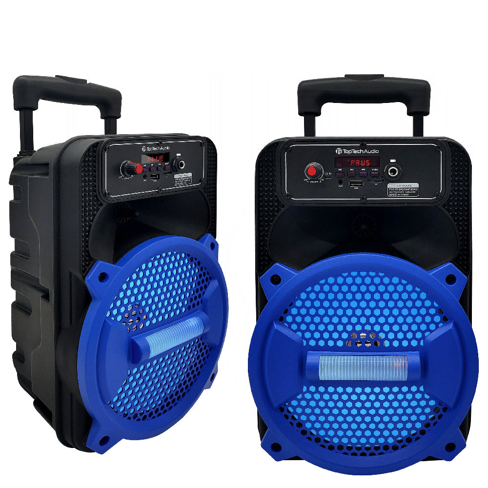 TOPTECH ROCK-8 Fully Amplified 8" Bluetooth Speaker with LED Lights - Top Tech Audio 