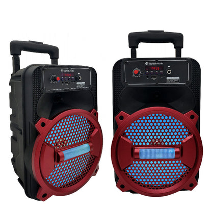 TOPTECH ROCK-8 Fully Amplified 8" Bluetooth Speaker with LED Lights - Top Tech Audio 