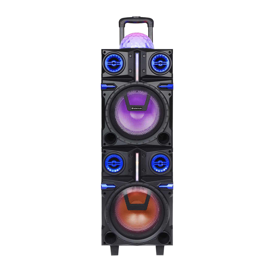 Spark-208 5000W Peak Power Fully Amplified Portable 2x8" Bluetooth Speaker - Top Tech Audio 