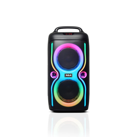 RCA STAGE-66 Double 6.5" Bluetooth Speaker with Mic, Remote & Disco LED Light - Top Tech Audio 