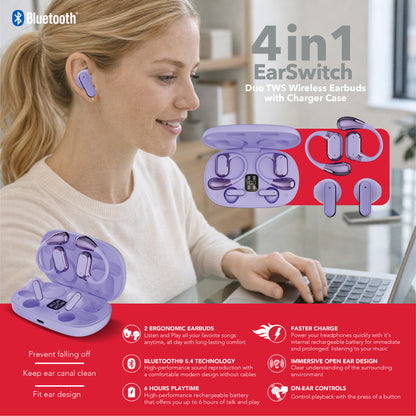 RCA TUNE-22 True Wireless Earbuds with Dual Pair Design