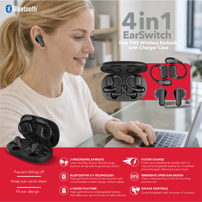 RCA TUNE-22 True Wireless Earbuds with Dual Pair Design