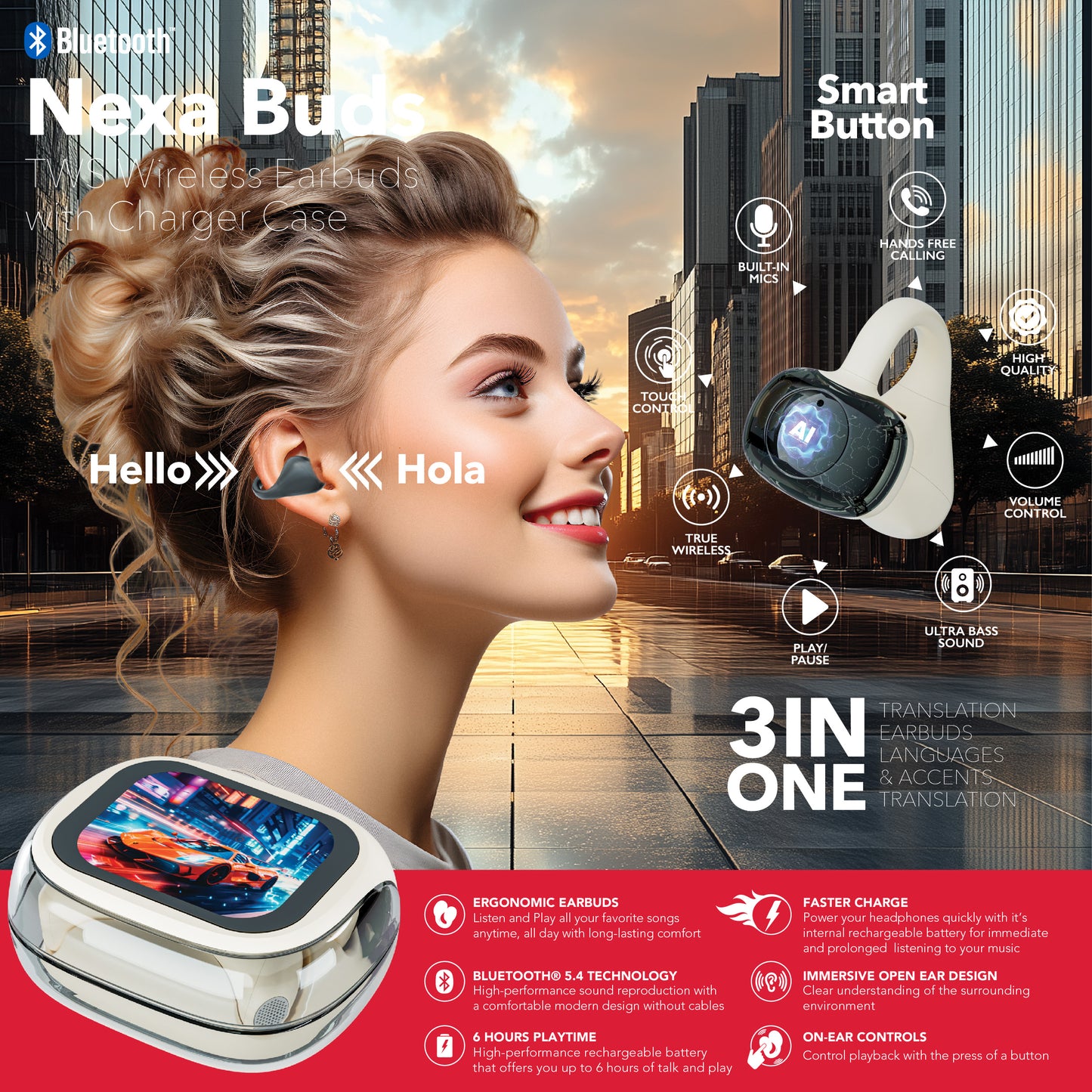 RCA TUNE-48 True Wireless Earbuds with Touch Controls & Voice Assistant