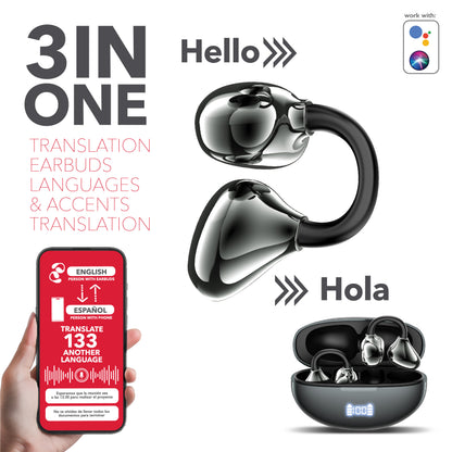RCA WAVE-88 AI Translator True Wireless Earbuds, Voice Assistant, 20H Playback Time, Bluetooth Version 5.4