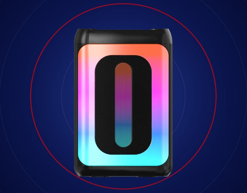 A 4-inch RGB ring that reacts to the room.