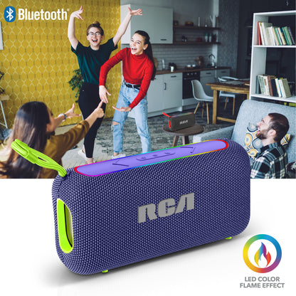 RCA BEAT-44 10W Portable Bluetooth Speaker with Dual Woofers & RGB Lights