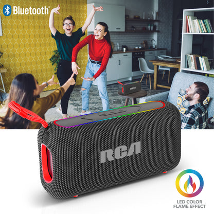 RCA BEAT-44 10W Portable Bluetooth Speaker with Dual Woofers & RGB Lights