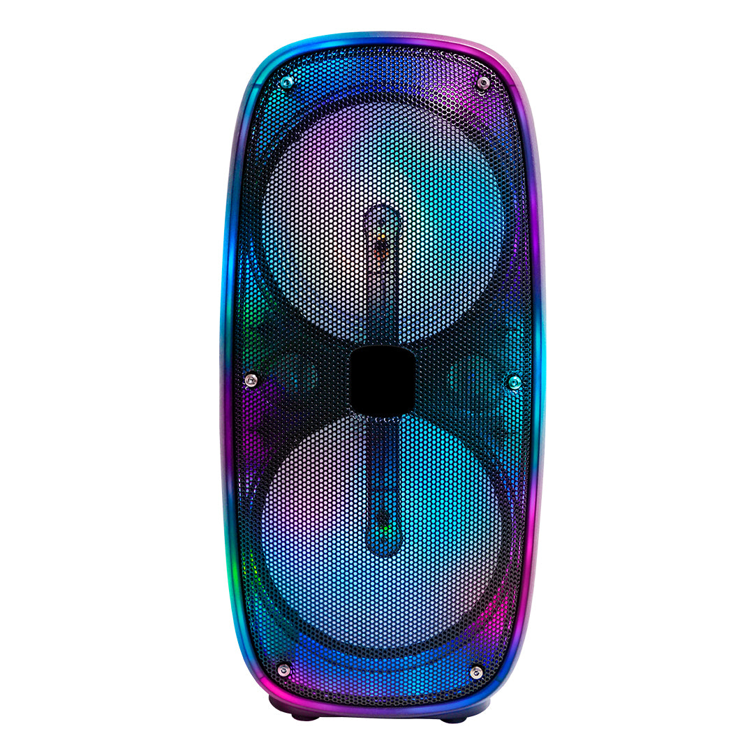 RCA FLAME-66 2x6.5" Bluetooth Speaker with RGB Lights, Mic & Remote Control - Top Tech Audio 