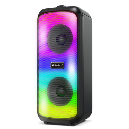 TOPTECH KL-33 Portable Bluetooth Speaker with Dual Woofers, RGB Lights & Karaoke