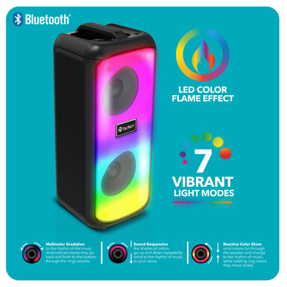 TOPTECH KL-33 Portable Bluetooth Speaker with Dual Woofers, RGB Lights & Karaoke