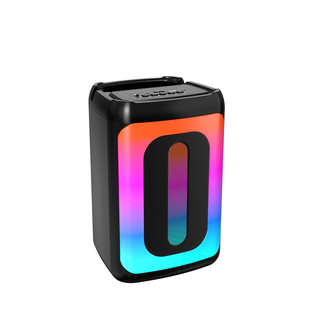 RCA STAGE-102 4" RGB LED Bluetooth Speaker with Stereo Sound & Carrying Handle - Top Tech Audio 
