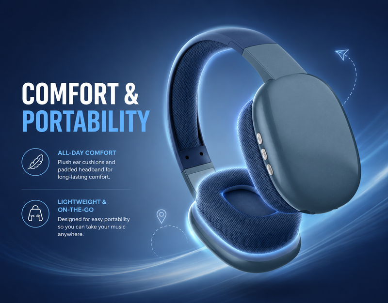 Padded Earcups. Adjustable, Retractable Design.